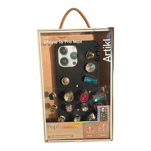 Artikl iPhone 16 Pro Max Phone Case Black 15 Pop Charms Jewel Rhinestone NIB